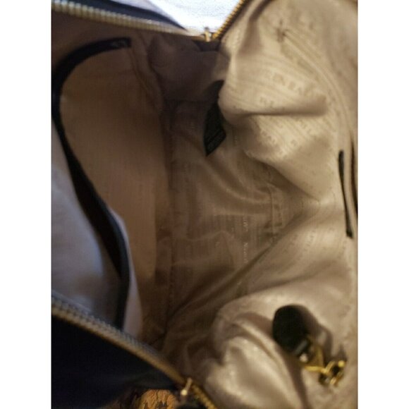 LAUREN Ralph Lauren ~ Black Pebbled Leather Small Backpack Zip Turn Lock EUC